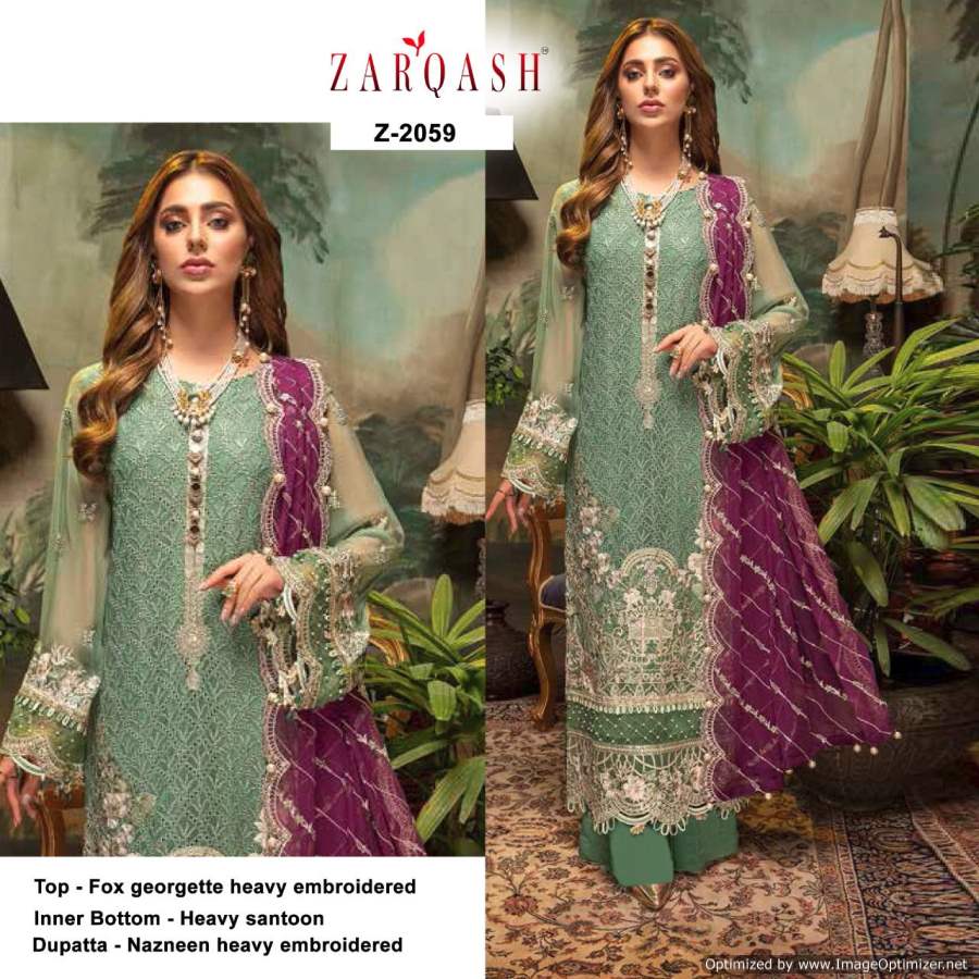 Zarqash Guzarish Georgette Festive Wear Heavy Designer Pakistani Salwar Kameez
